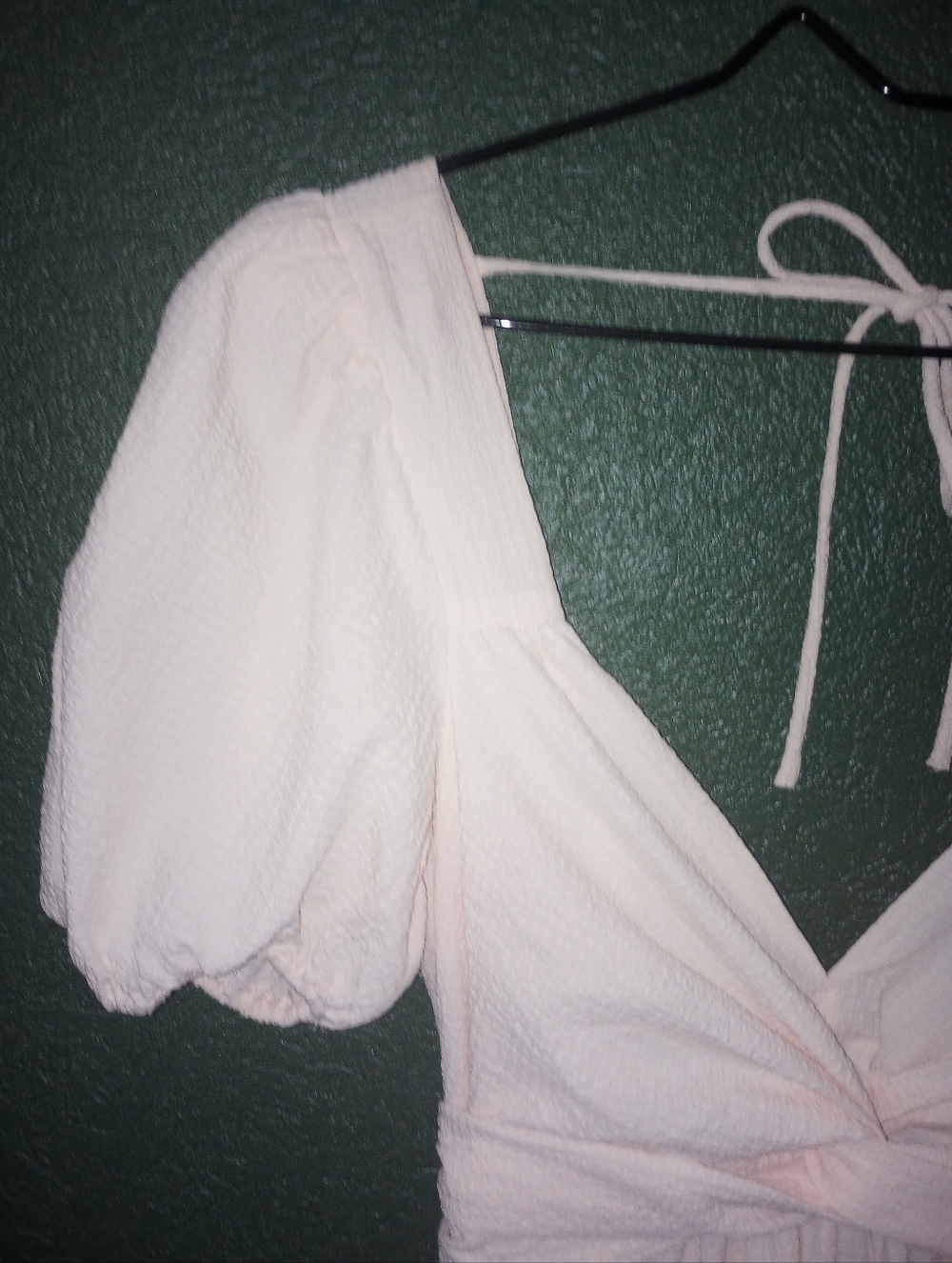 ASTR The Label Puff Sleeve Backless Blush Cream Maxi Dress Tie Back M - Picture 10 of 16